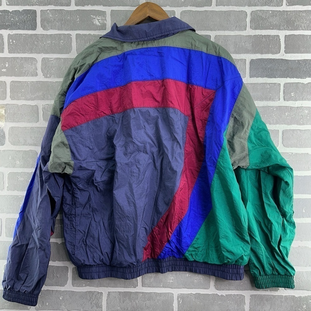 Vintage JCPenny USA Olympics Colorblock windbreaker jacket blue burgundy green L - Picture 5 of 5